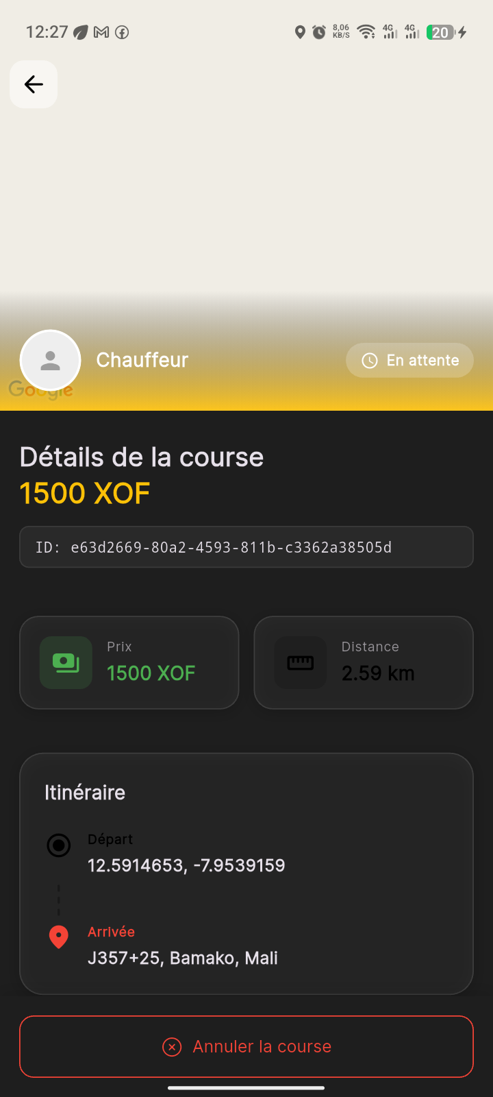 Détails course
